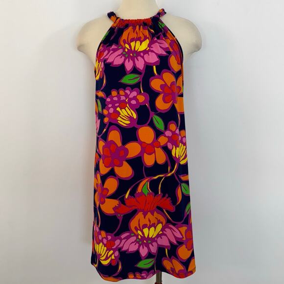 Trina Turk Juju Floral Print Sleeveless Halter Mini Dress Multicolor Size S NWT - Picture 2 of 13
